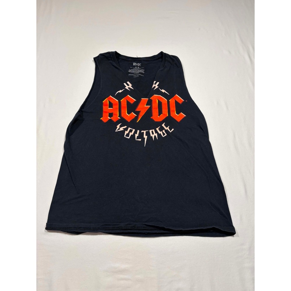 AC/DC High Voltage Graphic T Cut Off Black Mens Medium Sleeveless Band Shirt